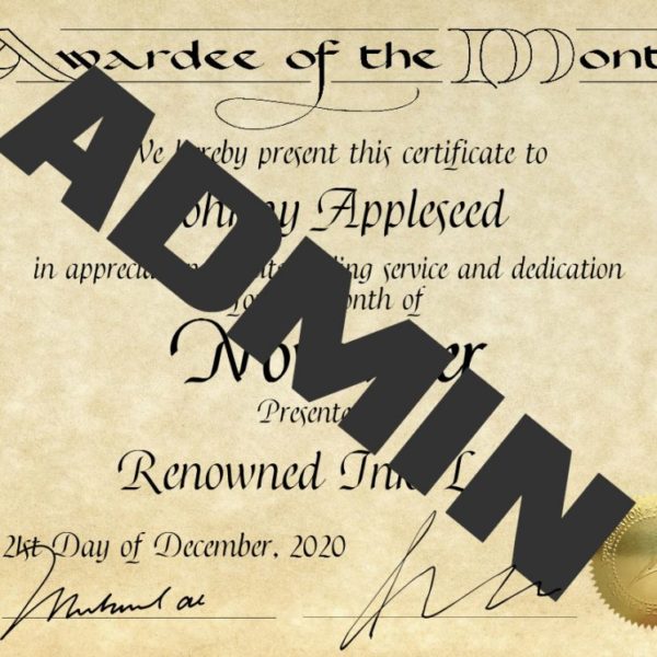 Admin Certificate